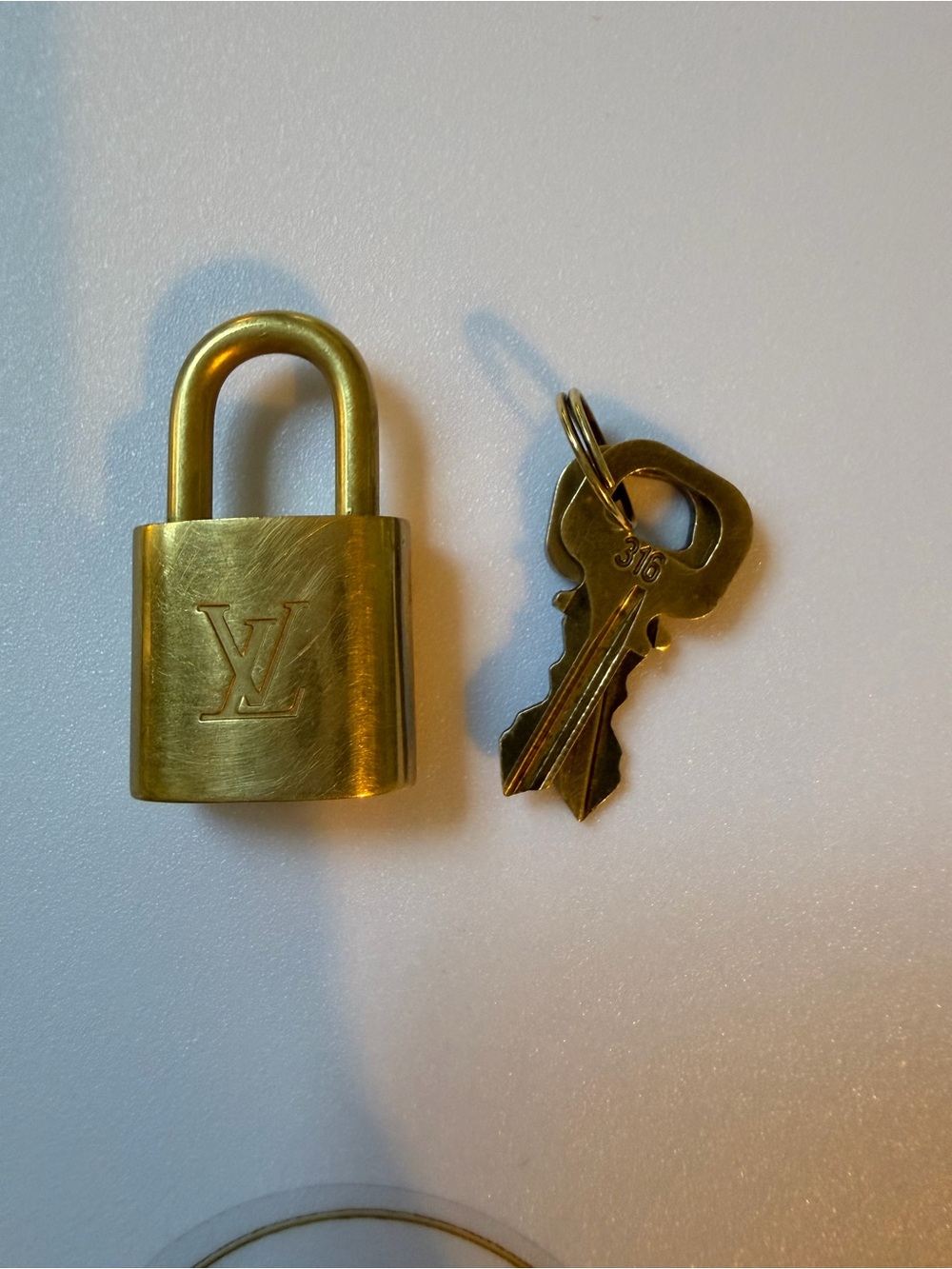 Louis Vuitton Gold-Brass Padlock with 2 Keys #316